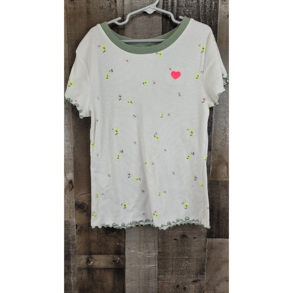 Girls Arizona Jeans Company Heart Short Sleeve Shirt Size Large - Picture 1 of 5